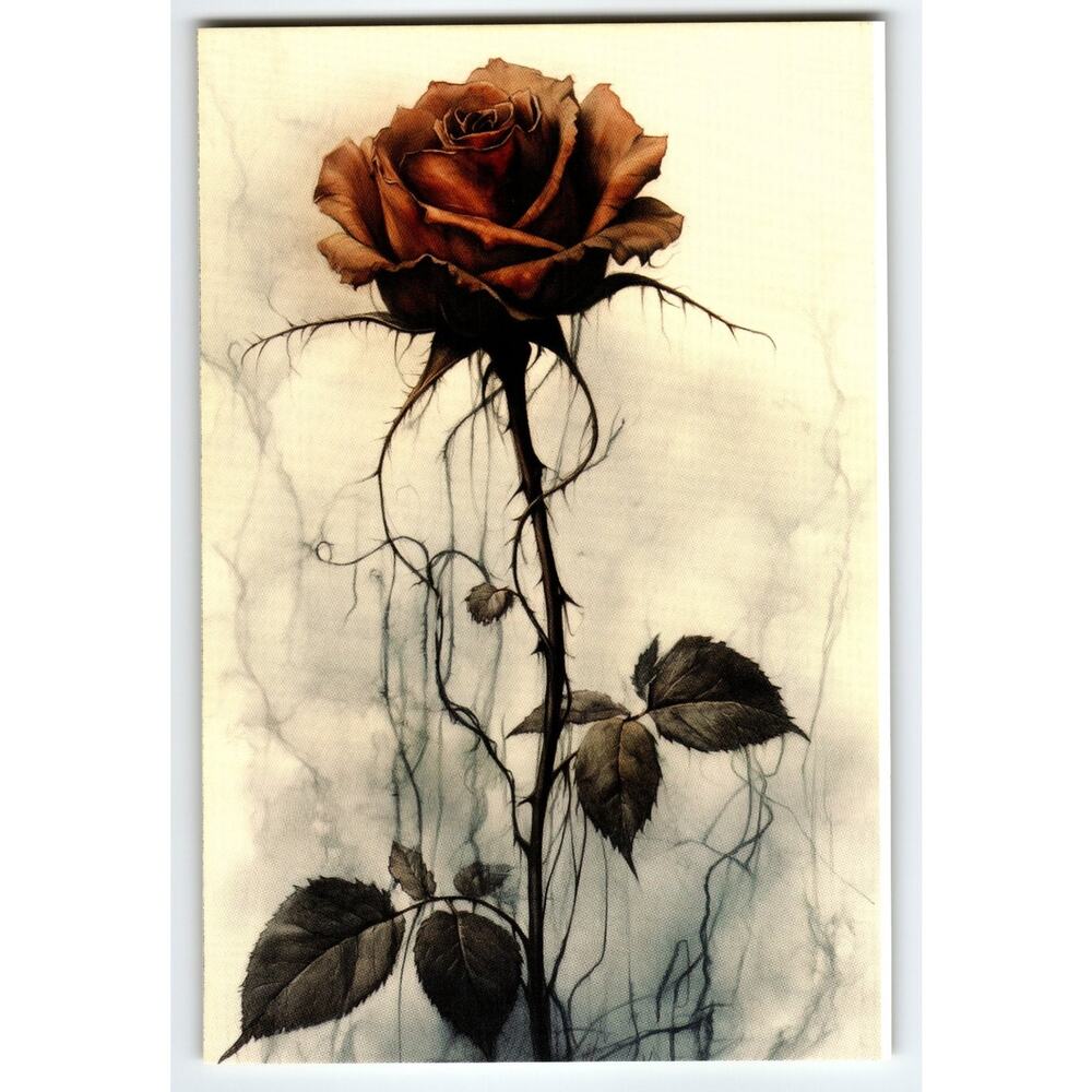 Vintage Photochrome Rose Postcard 5.5x4 Paper Floral Art